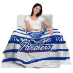 personalized georgia state panthers floral stripes blue white blanket best selling