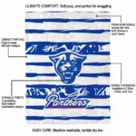 personalized georgia state panthers floral stripes blue white blanket best selling
