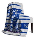 personalized georgia state panthers floral stripes blue white blanket best selling
