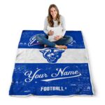 personalized georgia state panthers grunge texture blue white blanket best selling