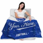 personalized georgia state panthers grunge texture blue white blanket best selling