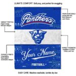 personalized georgia state panthers grunge texture blue white blanket best selling