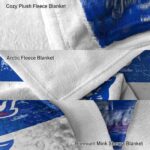 personalized georgia state panthers grunge texture blue white blanket best selling