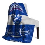 personalized georgia state panthers grunge texture blue white blanket best selling