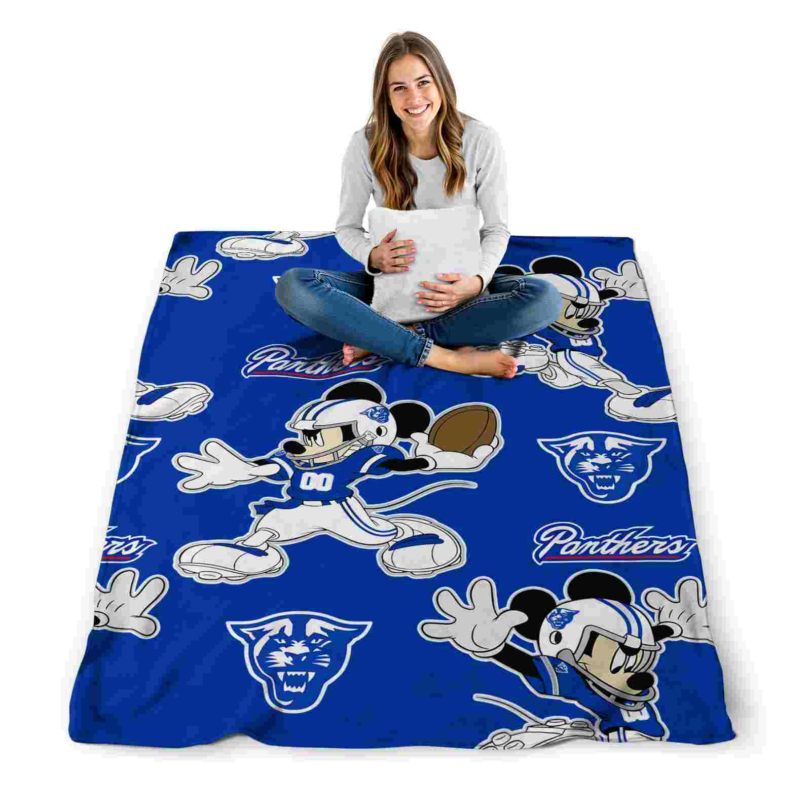 personalized georgia state panthers mickey blue blanket high quality personalized georgia state panthers mickey blue blanket high quality