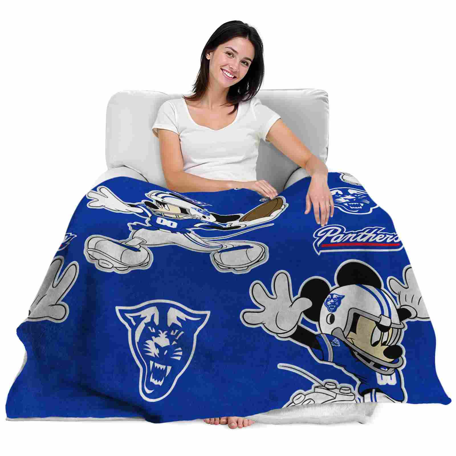 personalized georgia state panthers mickey blue blanket latest model personalized georgia state panthers mickey blue blanket latest model