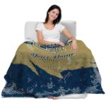 personalized georgia tech yellow jackets grunge streaks gold blanket best selling