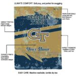 personalized georgia tech yellow jackets grunge streaks gold blanket best selling