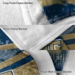 personalized georgia tech yellow jackets grunge streaks gold blanket best selling