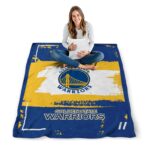 personalized golden state warriors paint strokes blue white blanket best selling