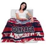 personalized gonzaga bulldogs floral stripes blue white blanket best selling