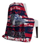 personalized gonzaga bulldogs floral stripes blue white blanket best selling