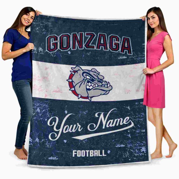 personalized gonzaga bulldogs grunge texture blue white blanket fashion forward