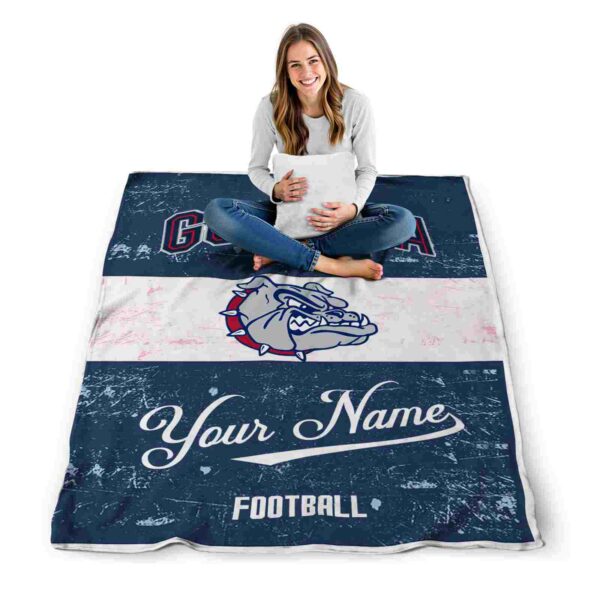 personalized gonzaga bulldogs grunge texture blue white blanket high quality