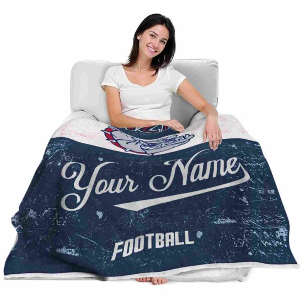 personalized gonzaga bulldogs grunge texture blue white blanket latest model