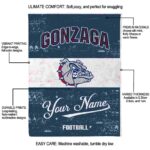 personalized gonzaga bulldogs grunge texture blue white blanket new arrival