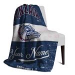 personalized gonzaga bulldogs grunge texture blue white blanket top rated