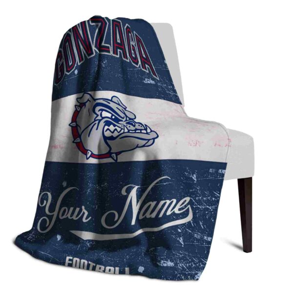 personalized gonzaga bulldogs grunge texture blue white blanket top rated