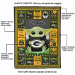 personalized green bay packers baby yoda green blanket new arrival