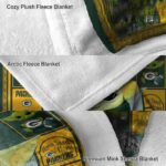 personalized green bay packers baby yoda green blanket premium grade