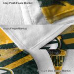 personalized green bay packers grunge streaks green blanket premium grade