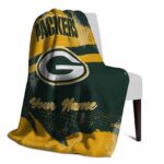 personalized green bay packers grunge streaks green blanket top rated