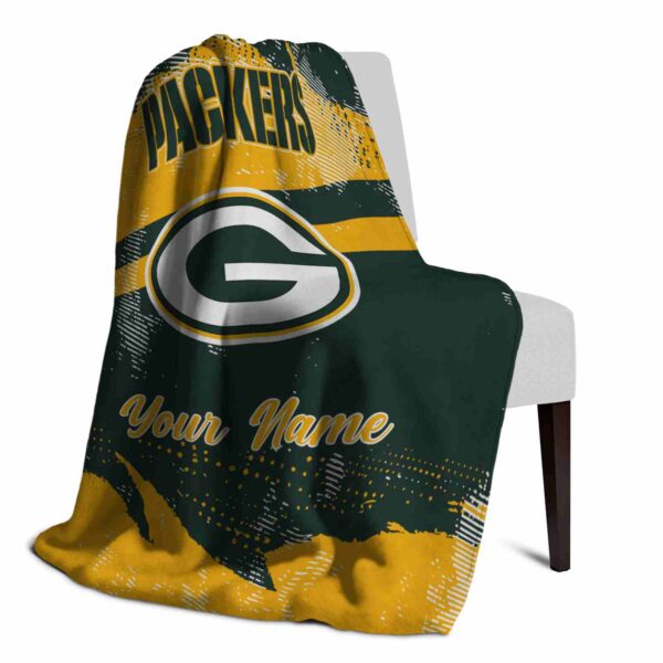 personalized green bay packers grunge streaks green blanket top rated