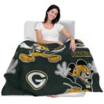 personalized green bay packers mickey green blanket best selling