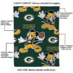 personalized green bay packers mickey green blanket best selling