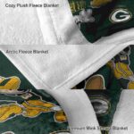 personalized green bay packers mickey green blanket best selling