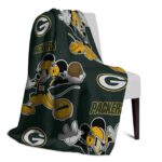 personalized green bay packers mickey green blanket best selling