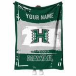 personalized hawaii rainbow warriors paint strokes green white blanket best selling