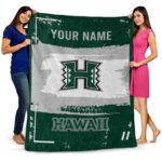 personalized hawaii rainbow warriors paint strokes green white blanket best selling