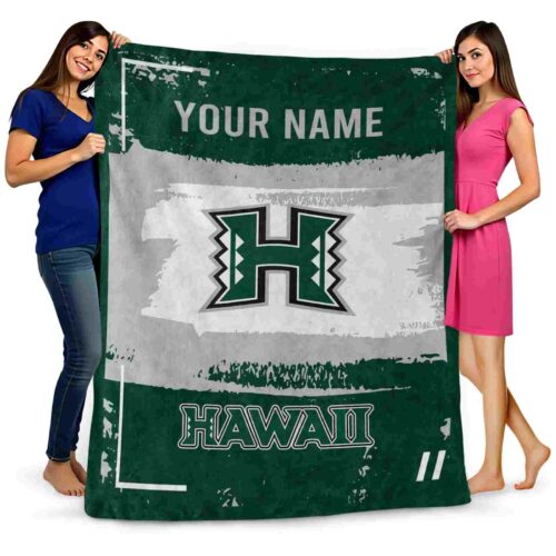 personalized hawaii rainbow warriors paint strokes green white blanket fashion forward