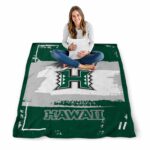personalized hawaii rainbow warriors paint strokes green white blanket best selling