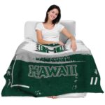 personalized hawaii rainbow warriors paint strokes green white blanket best selling