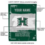 personalized hawaii rainbow warriors paint strokes green white blanket best selling