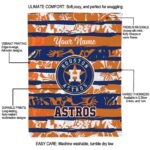 personalized houston astros floral stripes blue white blanket best selling