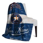 personalized houston astros grunge texture blue white blanket top rated