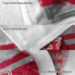 personalized houston cougars grunge streaks red blanket best selling