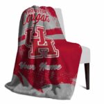 personalized houston cougars grunge streaks red blanket best selling