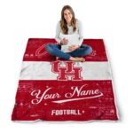 personalized houston cougars grunge texture red white blanket best selling