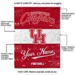 personalized houston cougars grunge texture red white blanket best selling