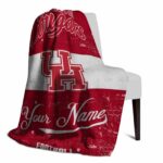 personalized houston cougars grunge texture red white blanket best selling