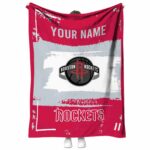 personalized houston rockets paint strokes red white blanket best selling