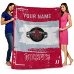 personalized houston rockets paint strokes red white blanket best selling