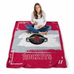personalized houston rockets paint strokes red white blanket best selling