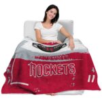 personalized houston rockets paint strokes red white blanket best selling