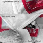 personalized houston rockets paint strokes red white blanket best selling