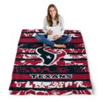 personalized houston texans floral stripes blue white blanket best selling